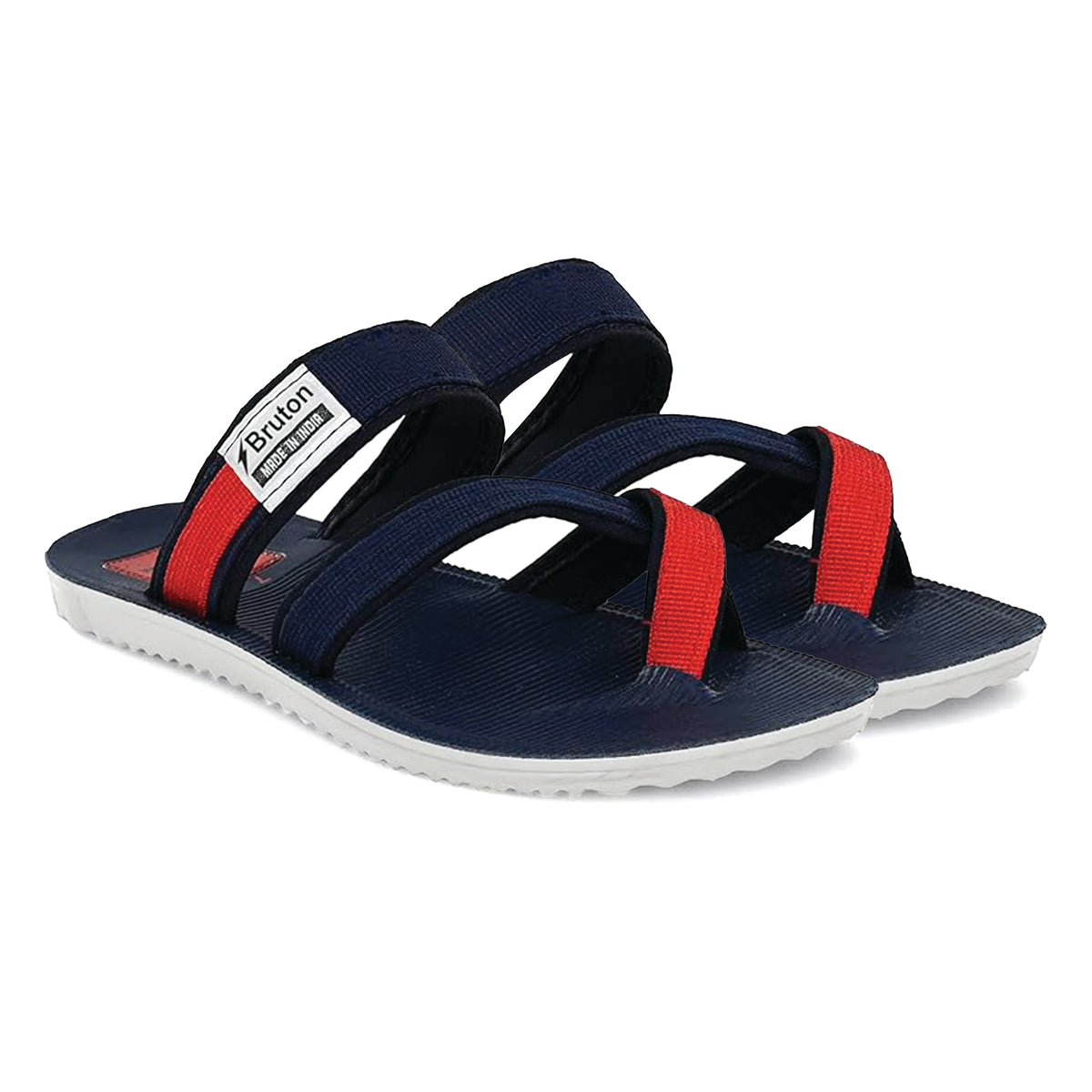 BRUTON 1031 Men's Sporty Casual Sandals – Navy & Red