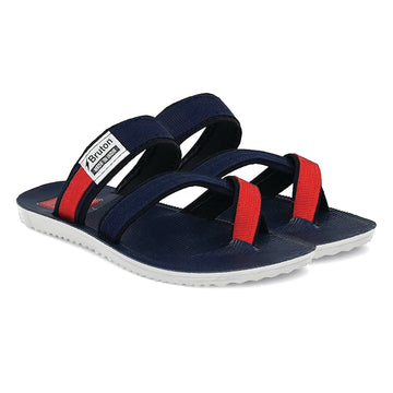 BRUTON 1031 Men's Sporty Casual Sandals – Navy & Red
