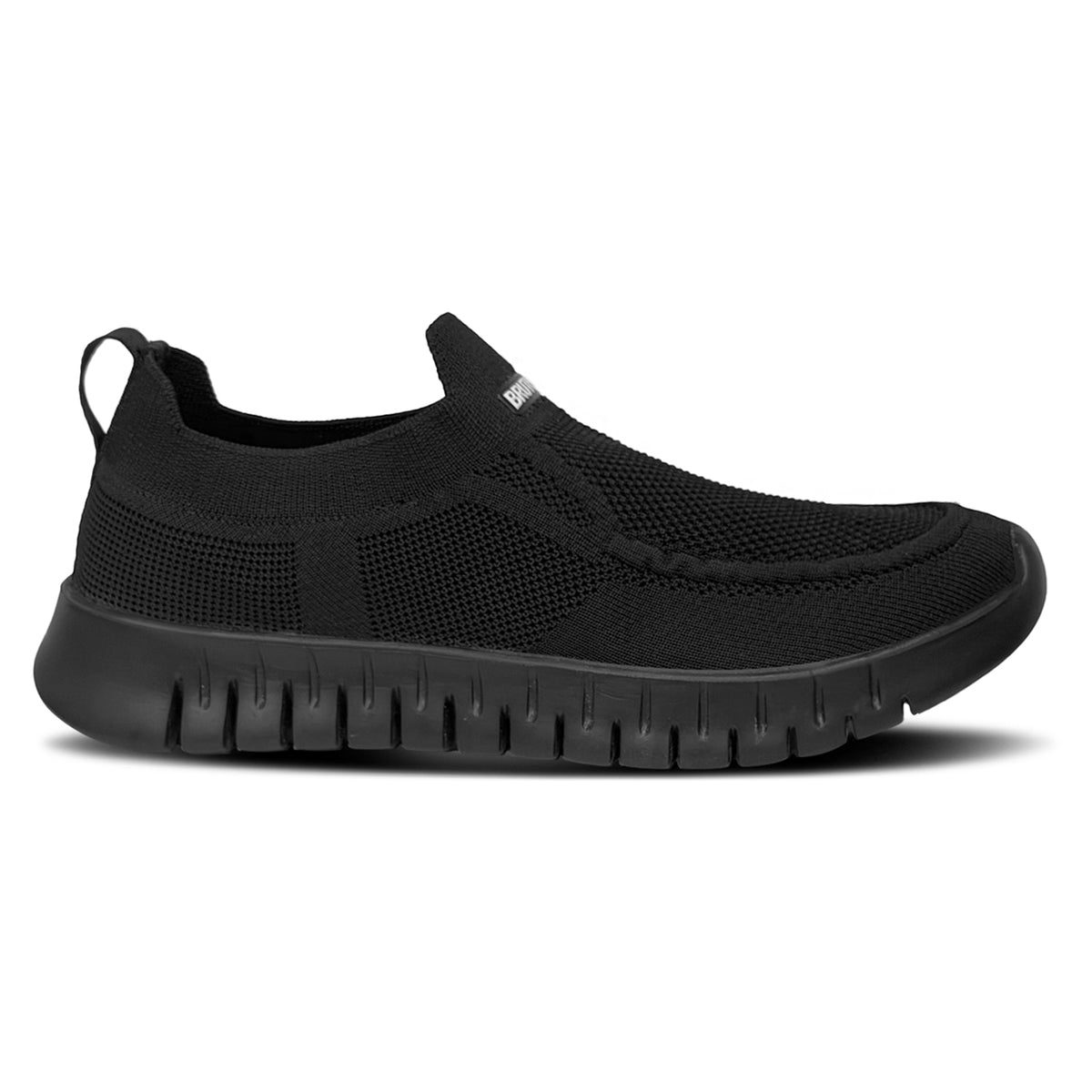 Bruton 790 Men’s Black Slip-On Running Shoes | Lightweight Casual Sports Sneakers