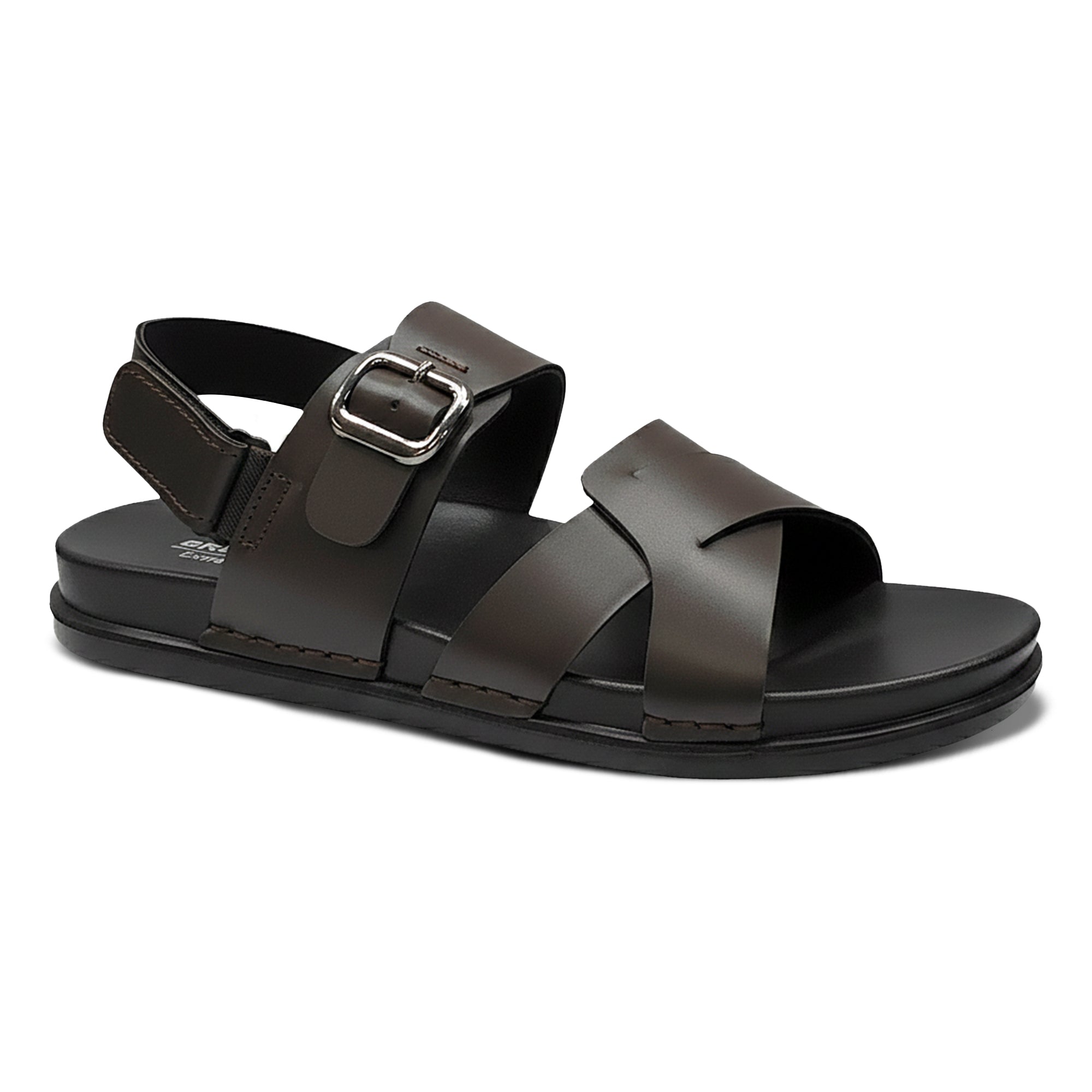 BRUTON Men's Cross-Strap Casual Sandals | Adjustable Buckle Back Strap | Comfortable Walking & Daily Wear Sandals