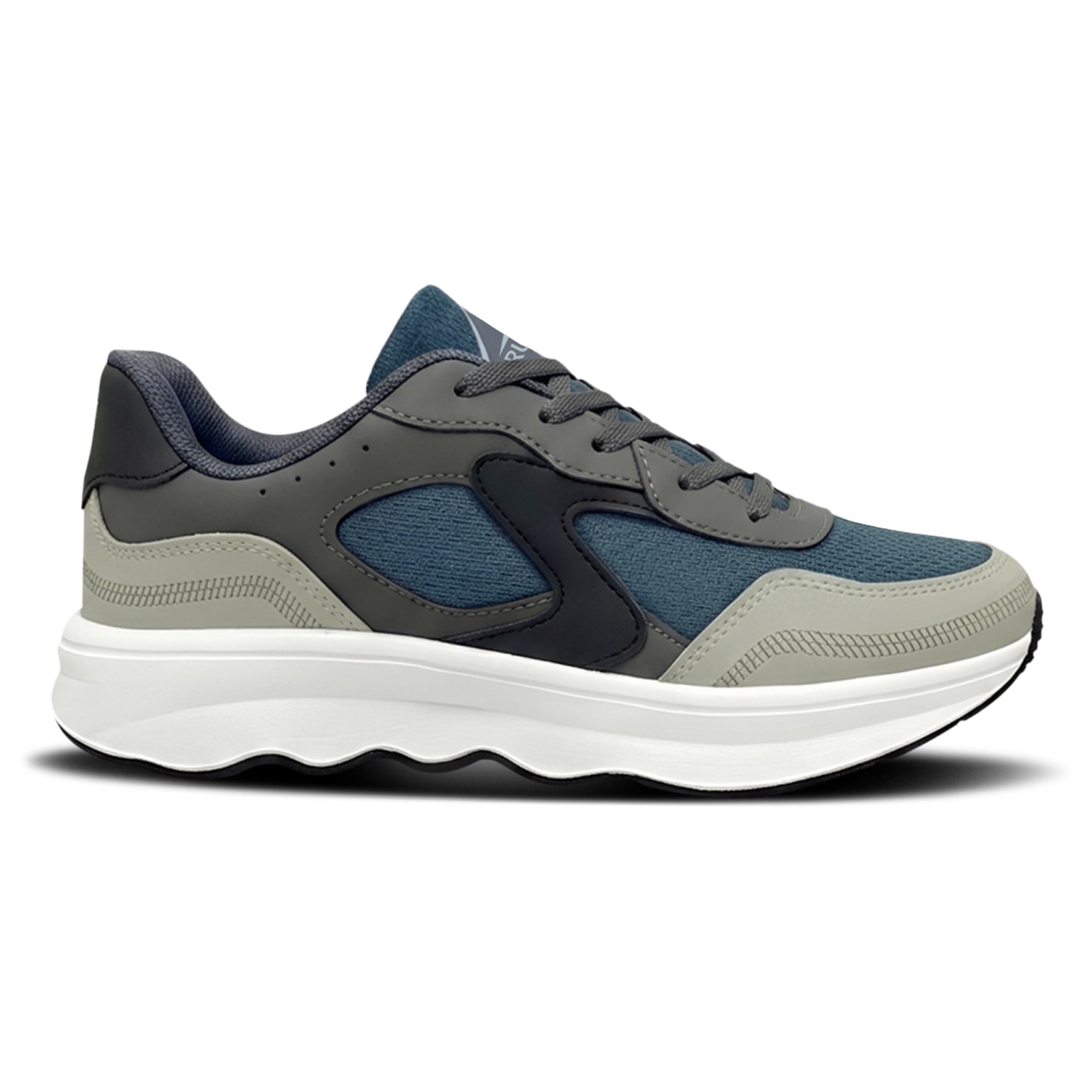 EVA608 Men’s Premium Casual Sneakers – Navy Blue, Grey & White