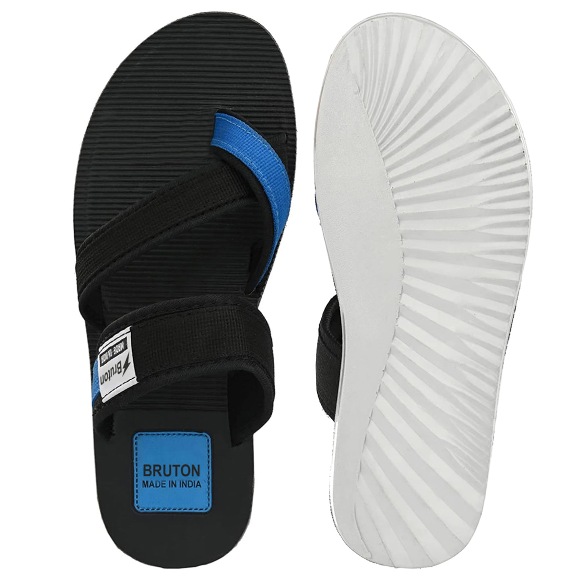 BRUTON 1032 Men's Sporty Casual Sandals – Black & Blue