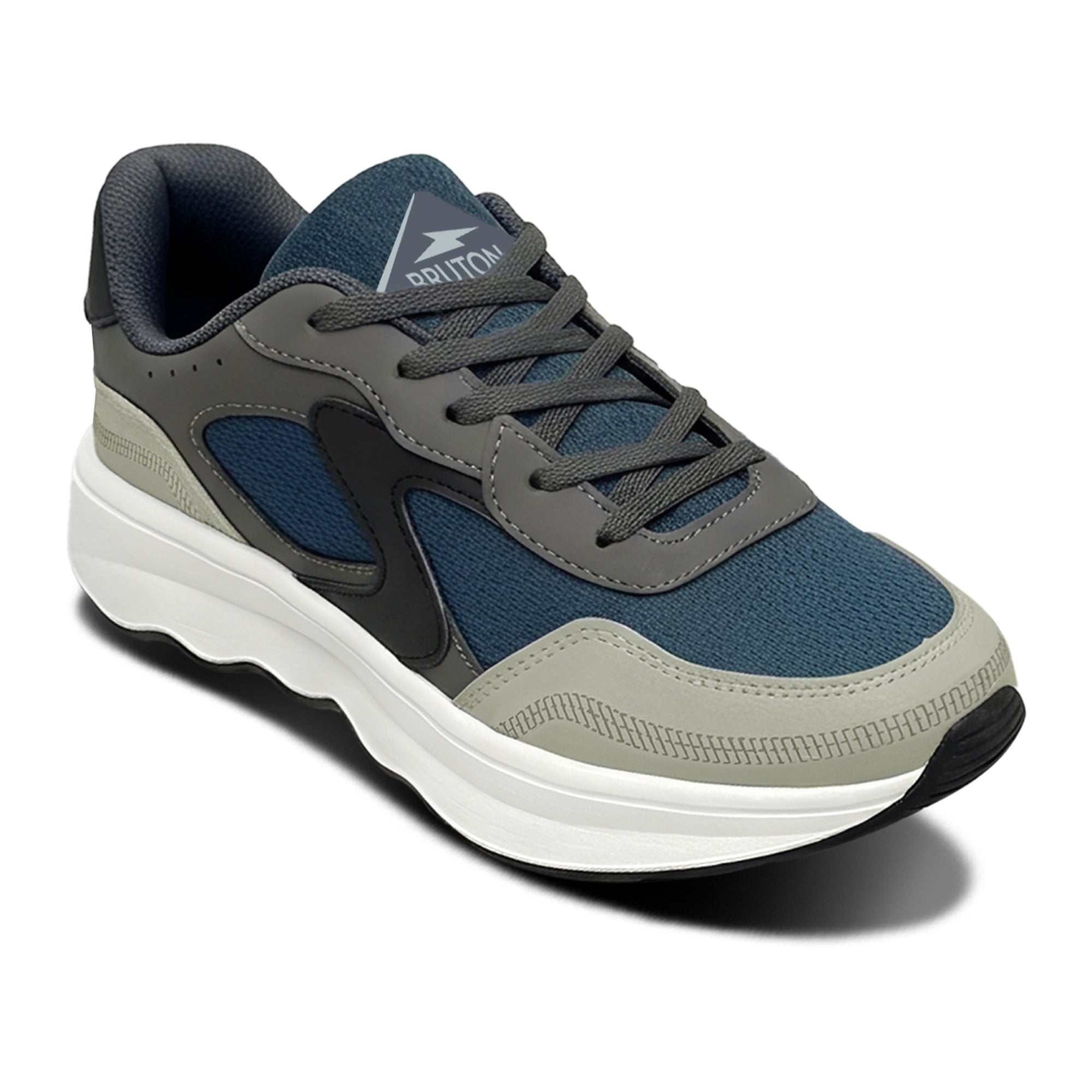 EVA608 Men’s Premium Casual Sneakers – Navy Blue, Grey & White