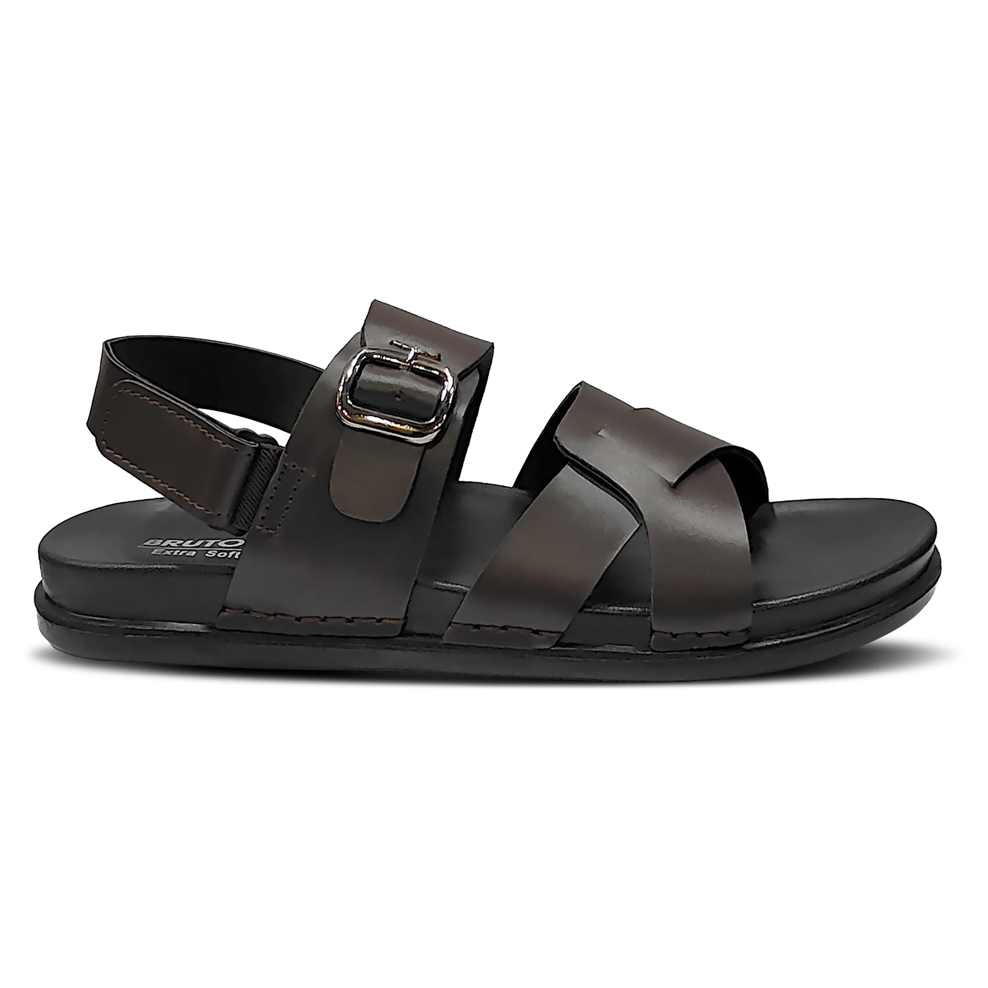 BRUTON Men's Cross-Strap Casual Sandals | Adjustable Buckle Back Strap | Comfortable Walking & Daily Wear Sandals