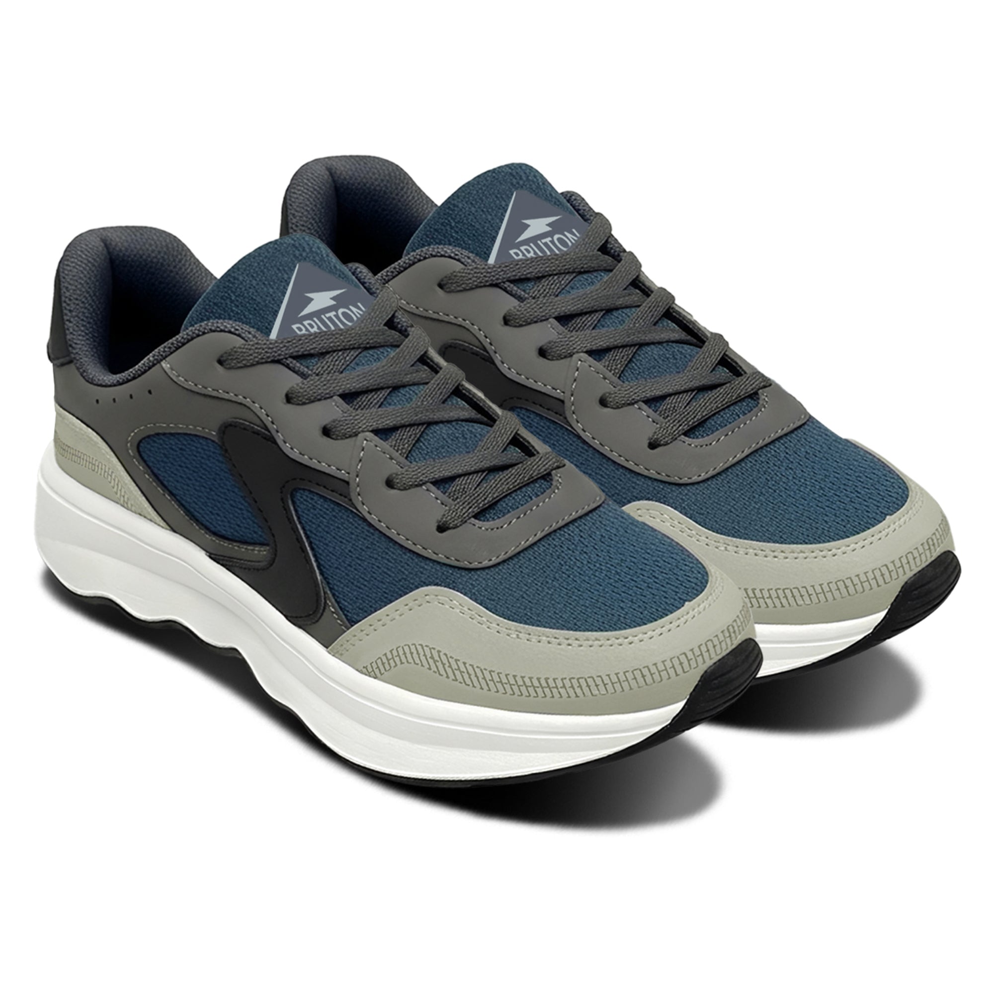 EVA608 Men’s Premium Casual Sneakers – Navy Blue, Grey & White