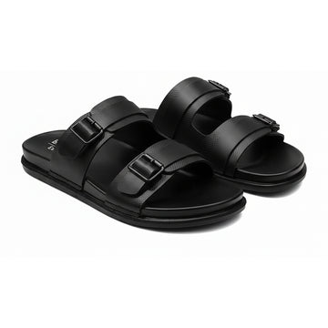 BRUTON Men's Double Strap Casual Sandals | Adjustable Buckle Slides