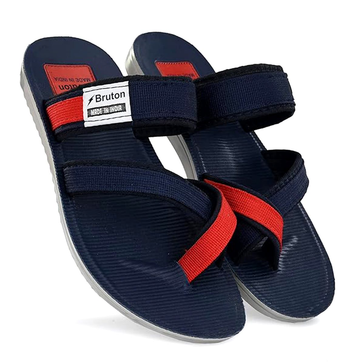 BRUTON 1031 Men's Sporty Casual Sandals – Navy & Red