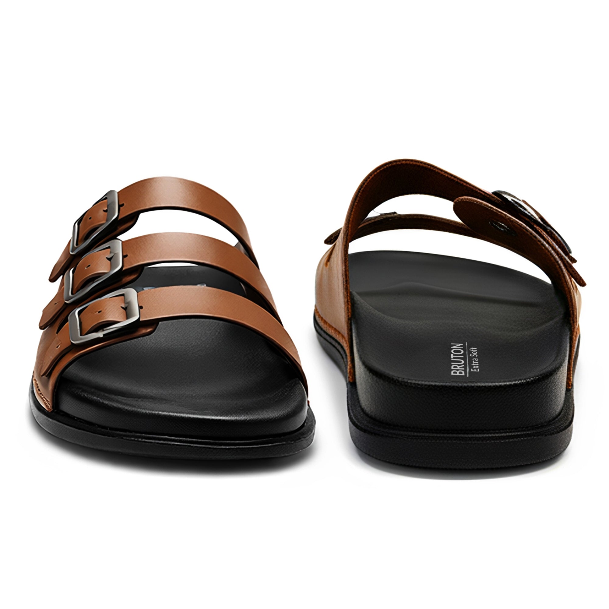BRUTON Men's Triple Buckle Strap Casual Sandals