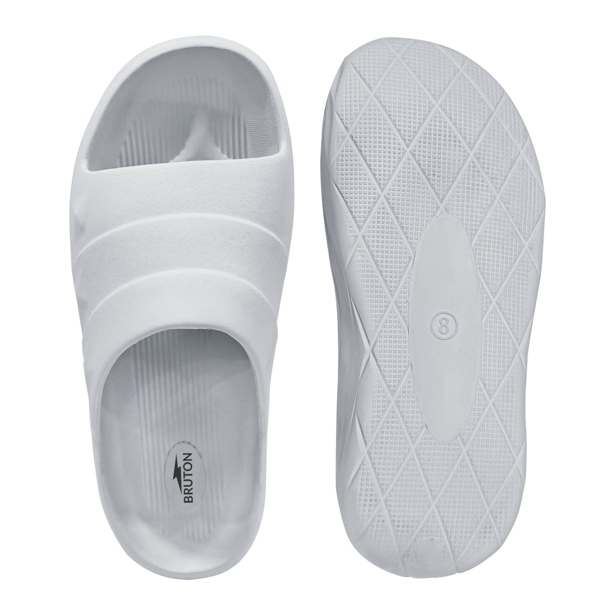 BRUTON 1044 Men's Comfort Slide Sandals – White