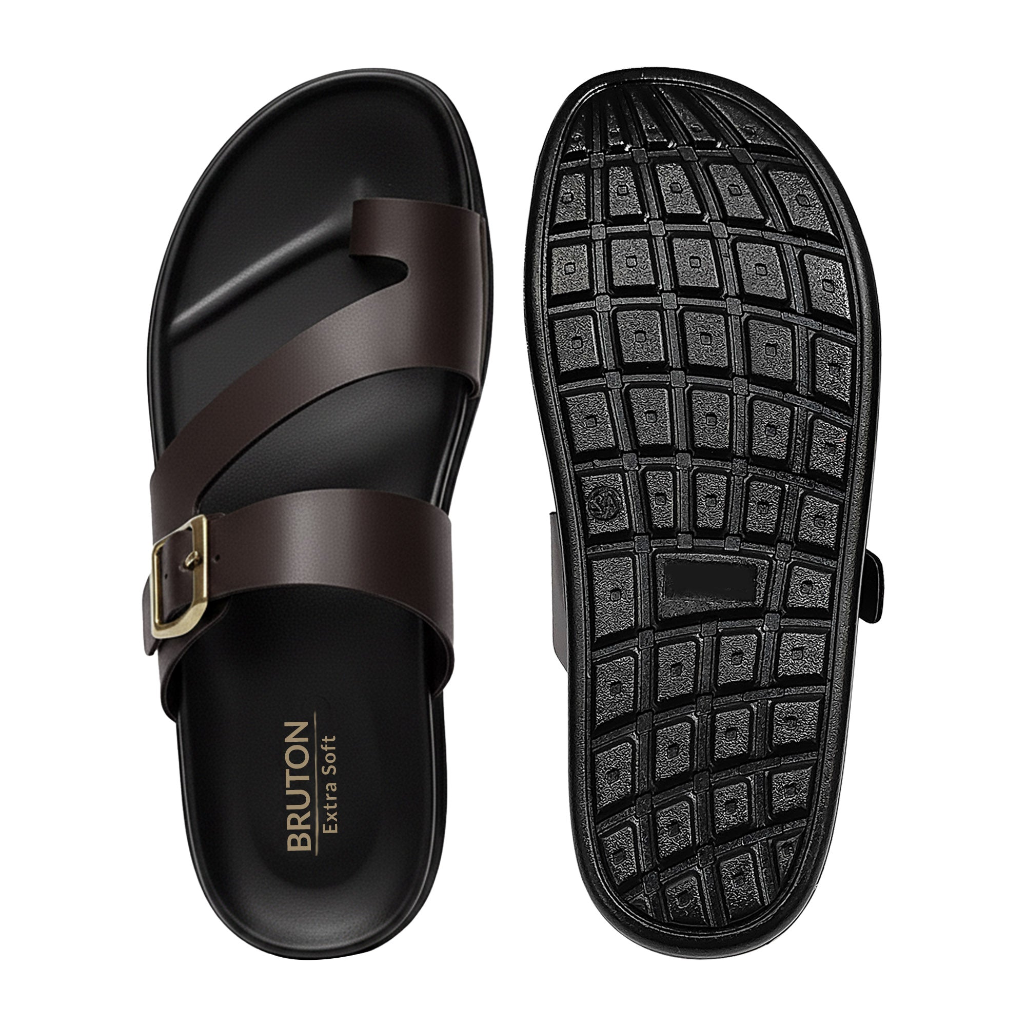 BRUTON Men's Buckle Strap Casual Sandals for Daily & Casual Wear