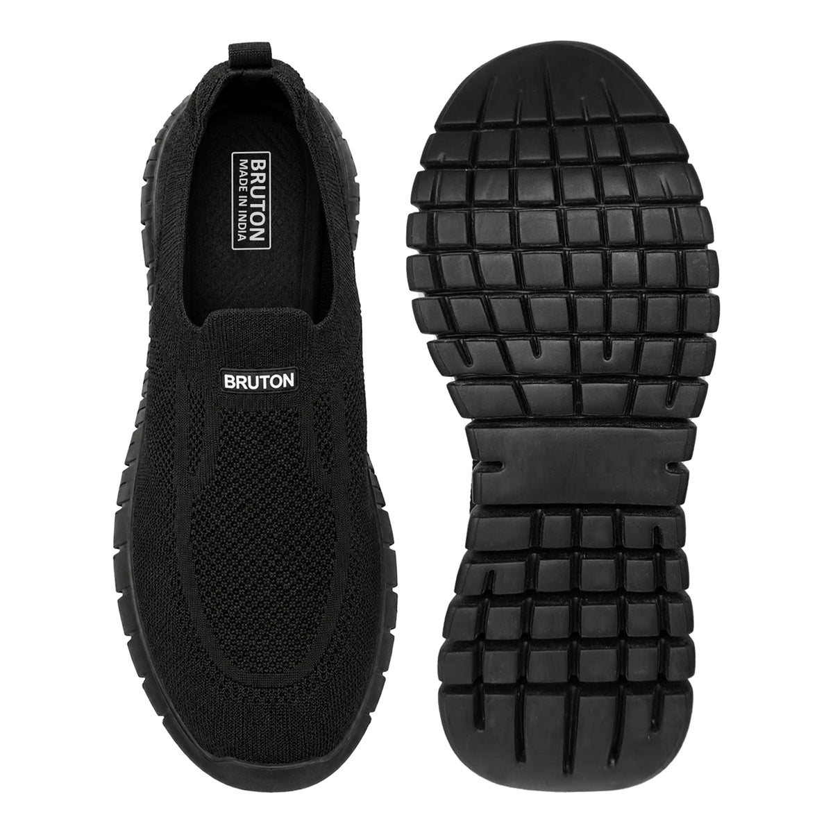 Bruton 790 Men’s Black Slip-On Running Shoes | Lightweight Casual Sports Sneakers