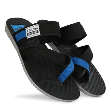 BRUTON 1032 Men's Sporty Casual Sandals – Black & Blue
