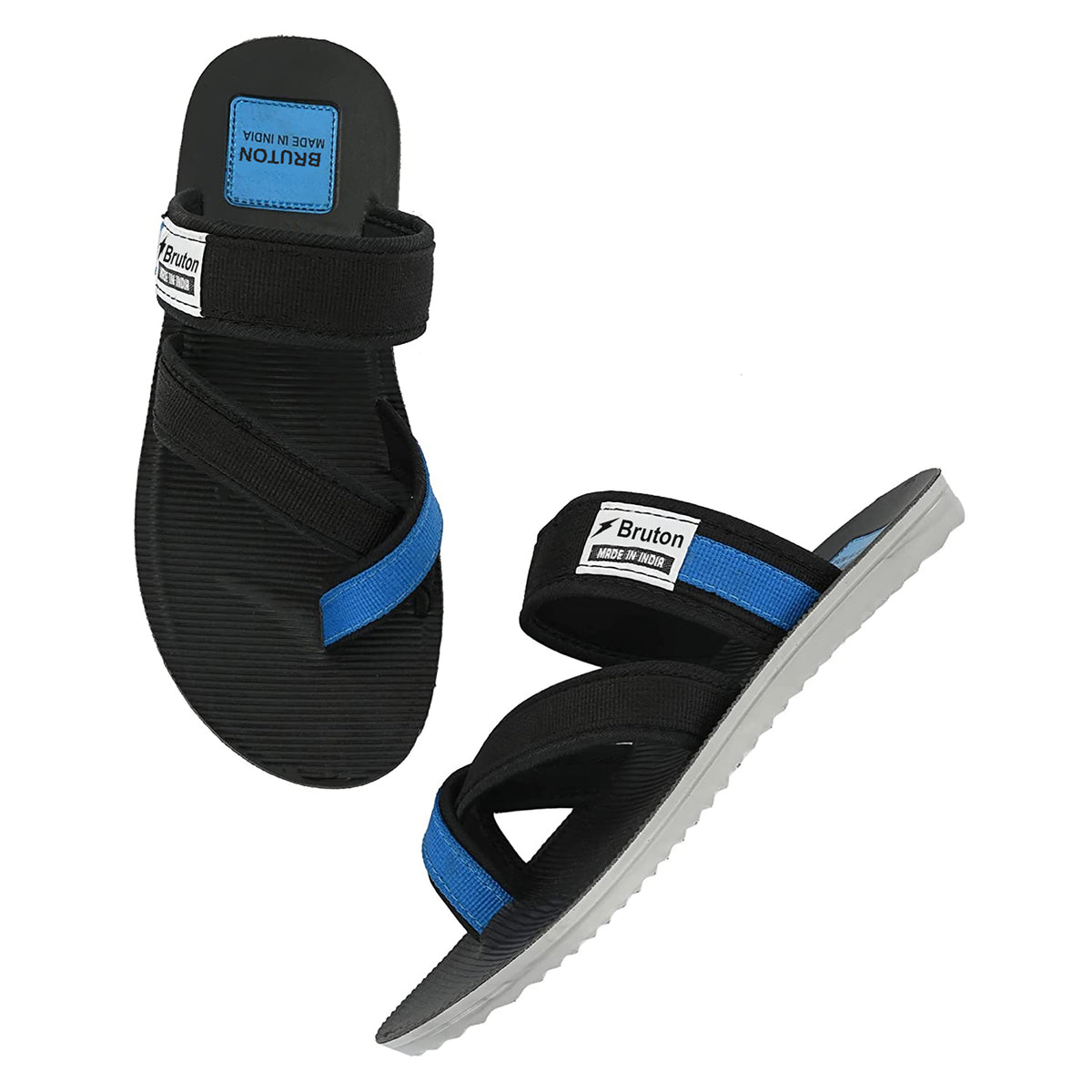 BRUTON 1032 Men's Sporty Casual Sandals – Black & Blue