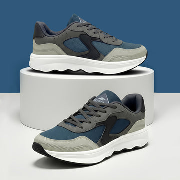 EVA608 Men’s Premium Casual Sneakers – Navy Blue, Grey & White