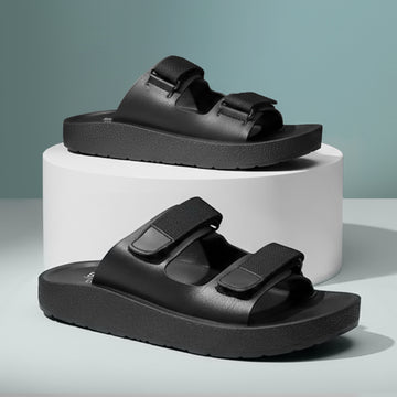 Men's Black Double Strap Sandals