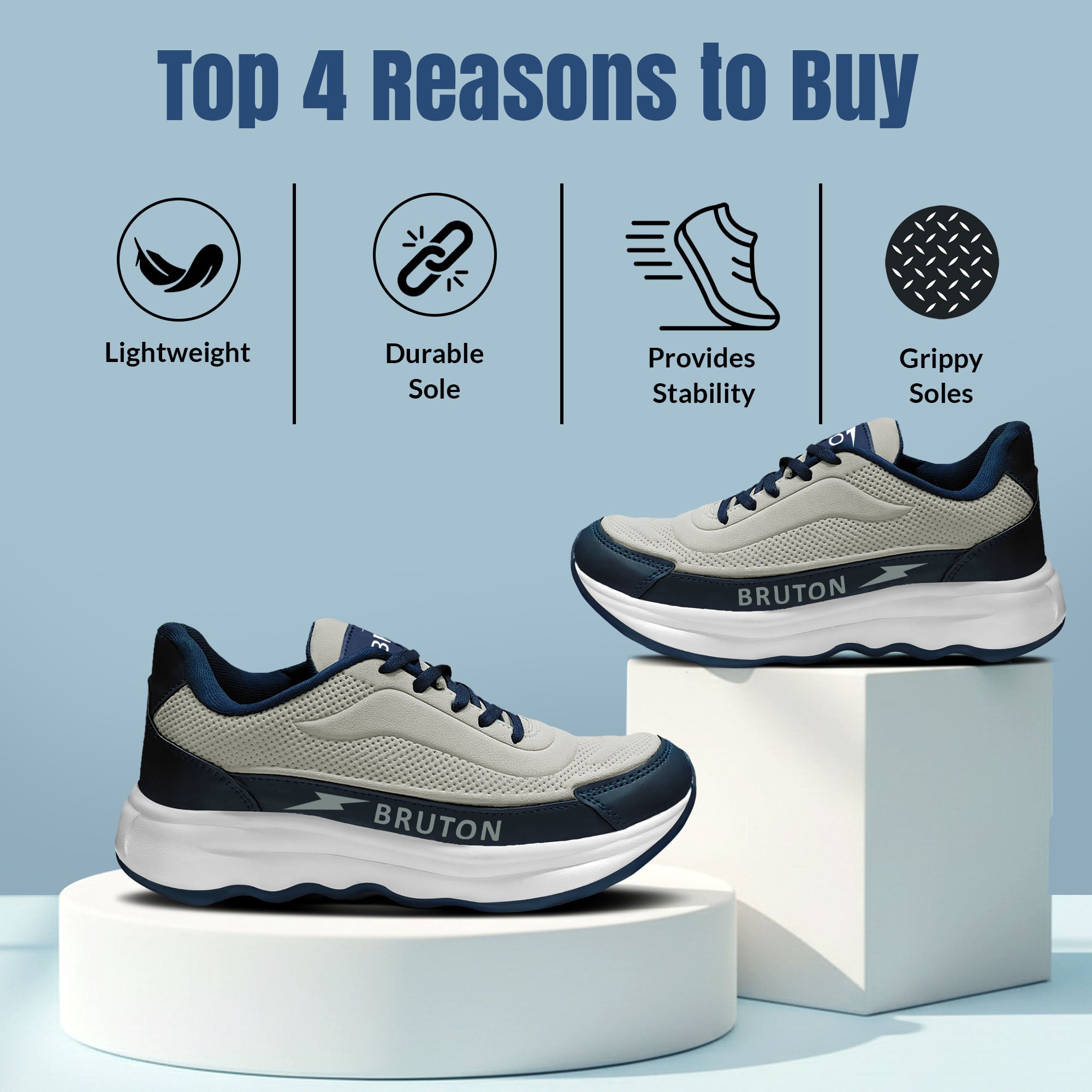 BRUTON EVA 625 Men's Running Shoes | Lightweight Sports Shoes for Running, Walking, Gym & Daily Wear