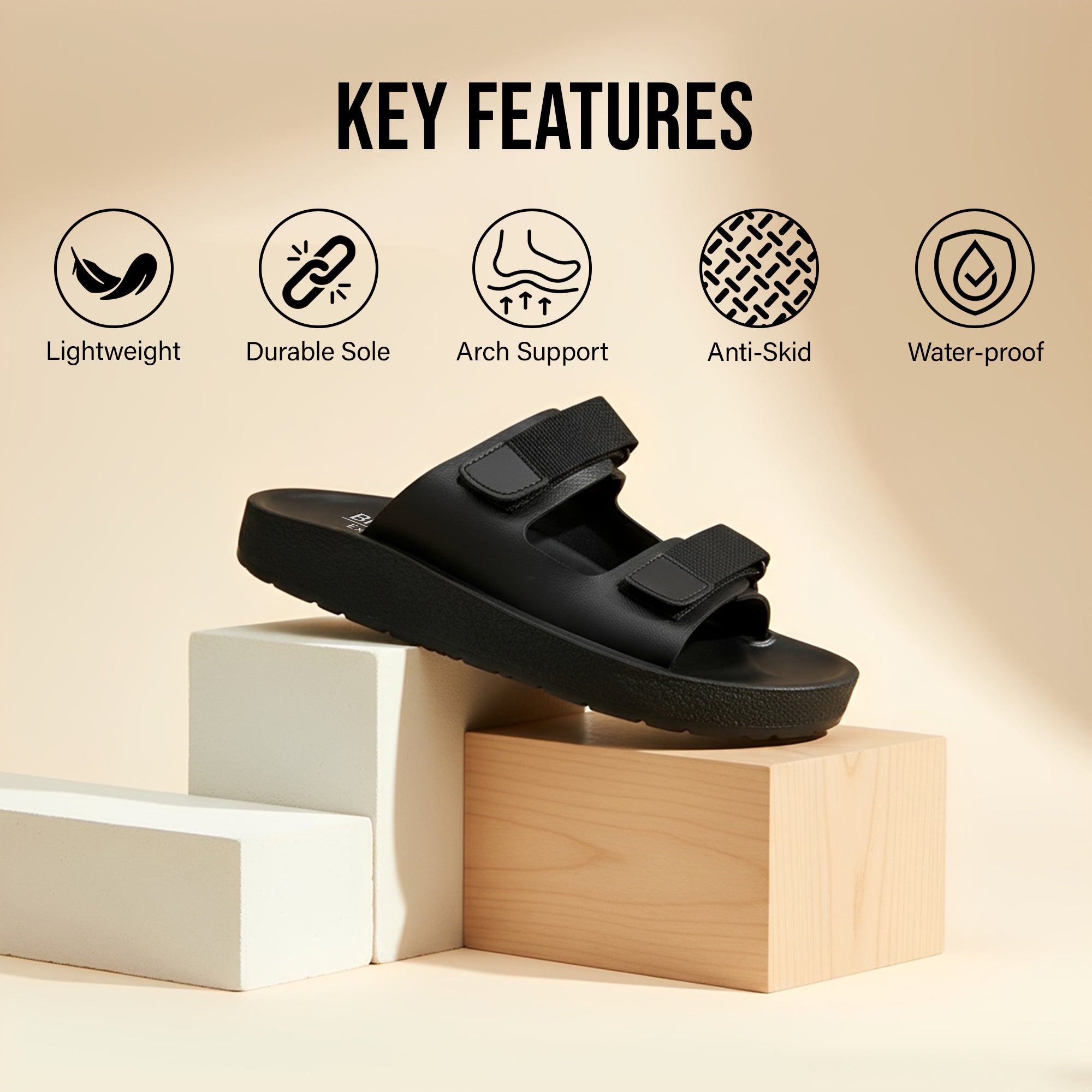 BRUTON Men's Adjustable Comfort Sandals