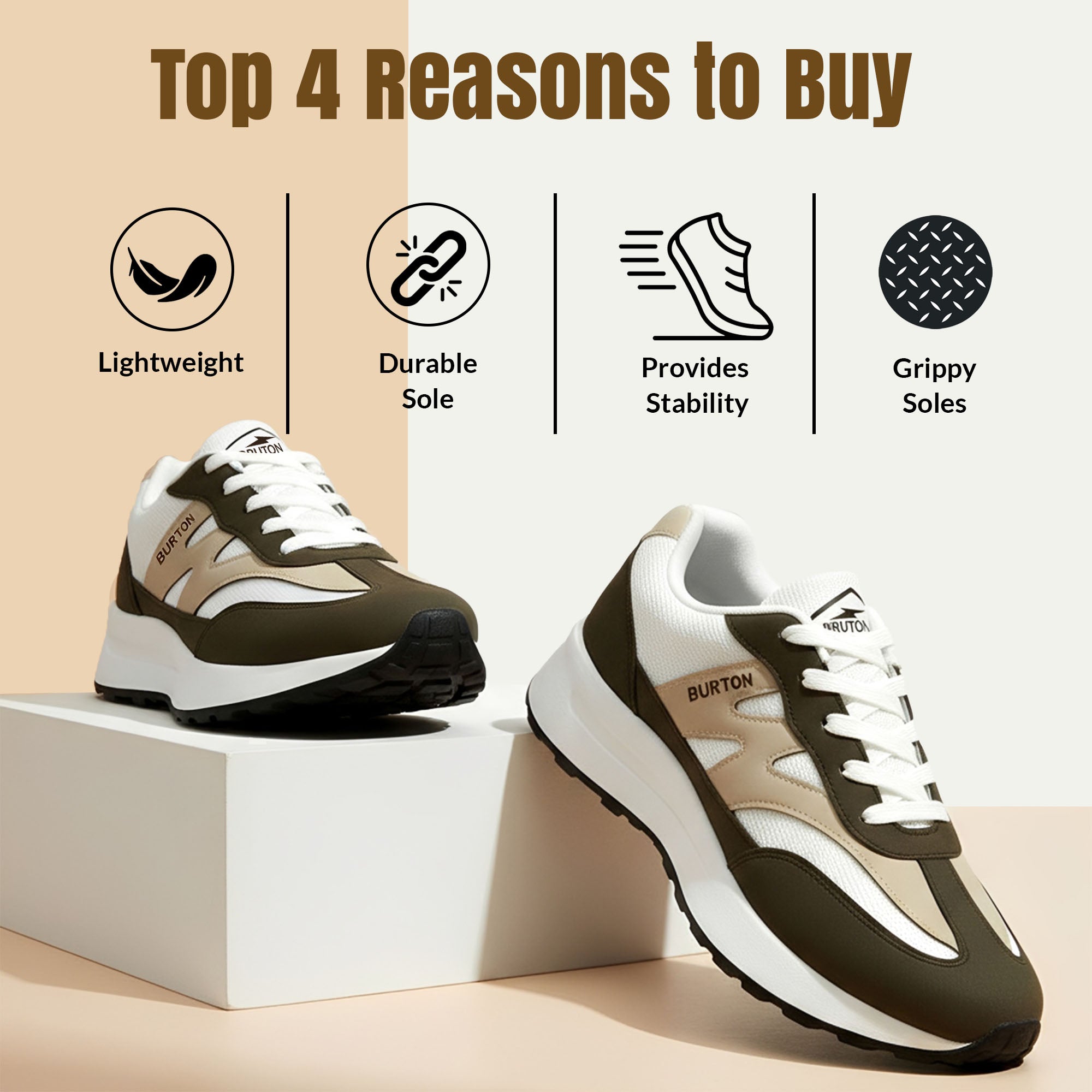 BRUTON EVA 617 Men's Running Shoes – Stylish Lightweight Sports Shoes