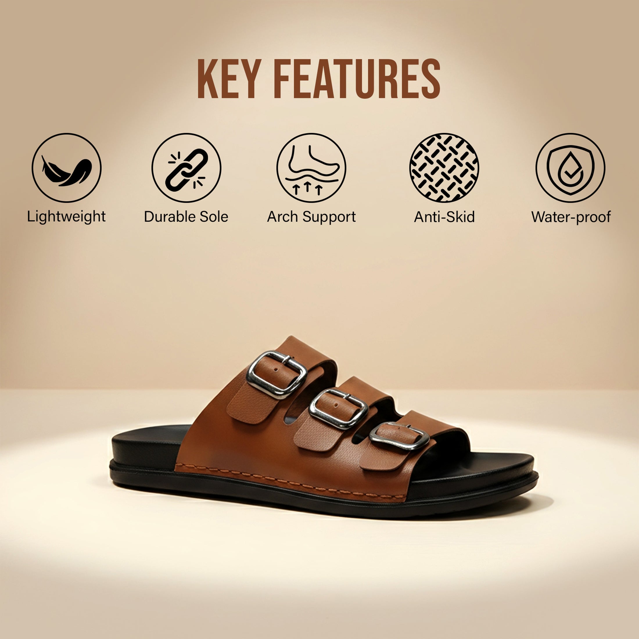 BRUTON 1138 Ortho Slippers Flip Flops for Men