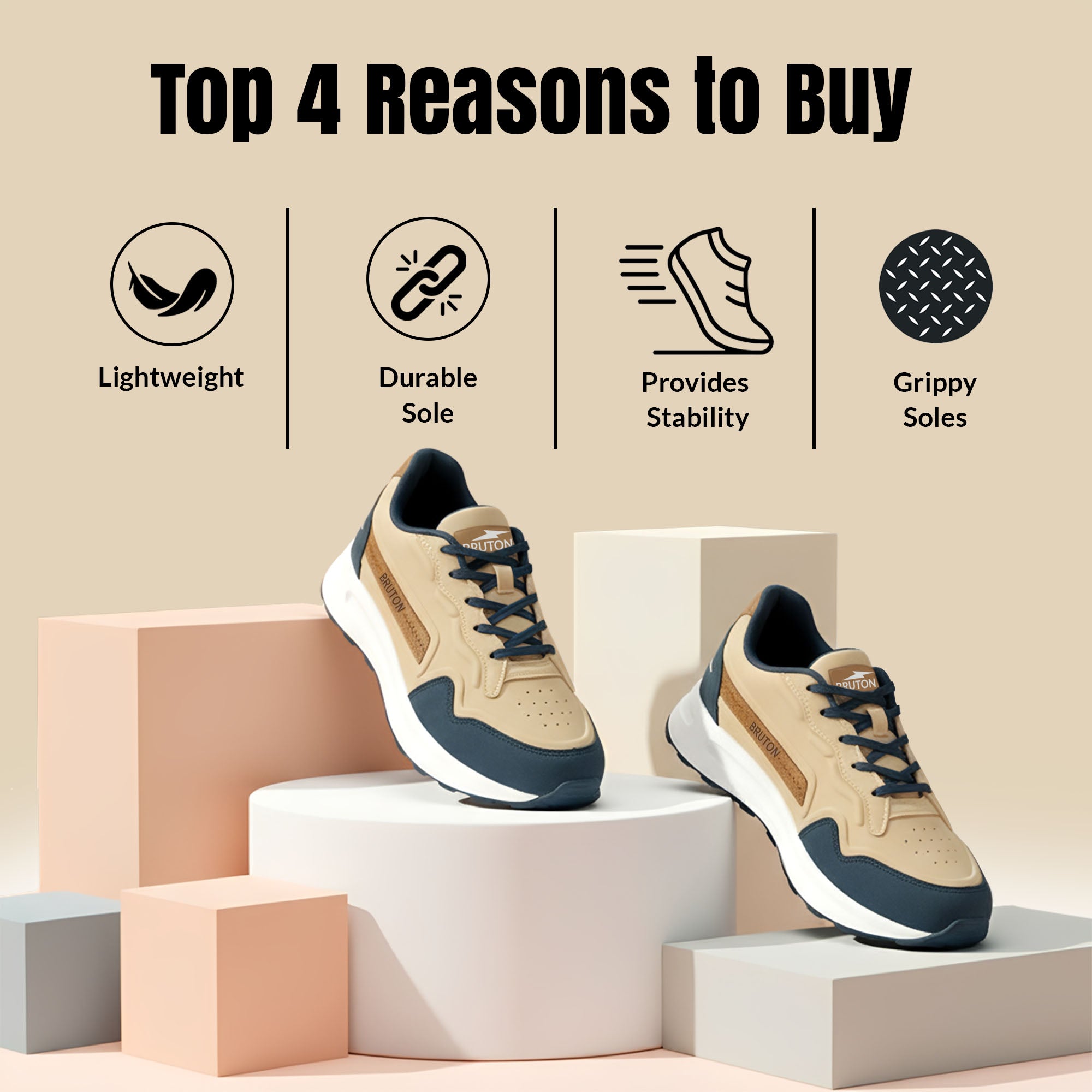 BRUTON EVA 623 Men's Running Shoes | Lightweight Sports Shoes for Running, Walking, Gym & Daily Wear