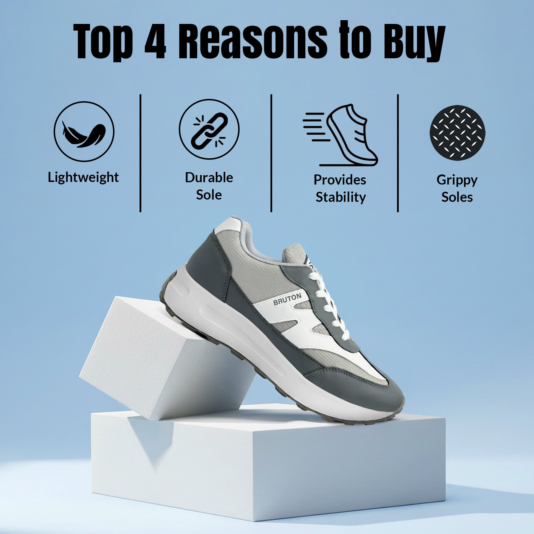 BRUTON EVA 618 Men's Running Shoes – Premium Lightweight Sports Shoes