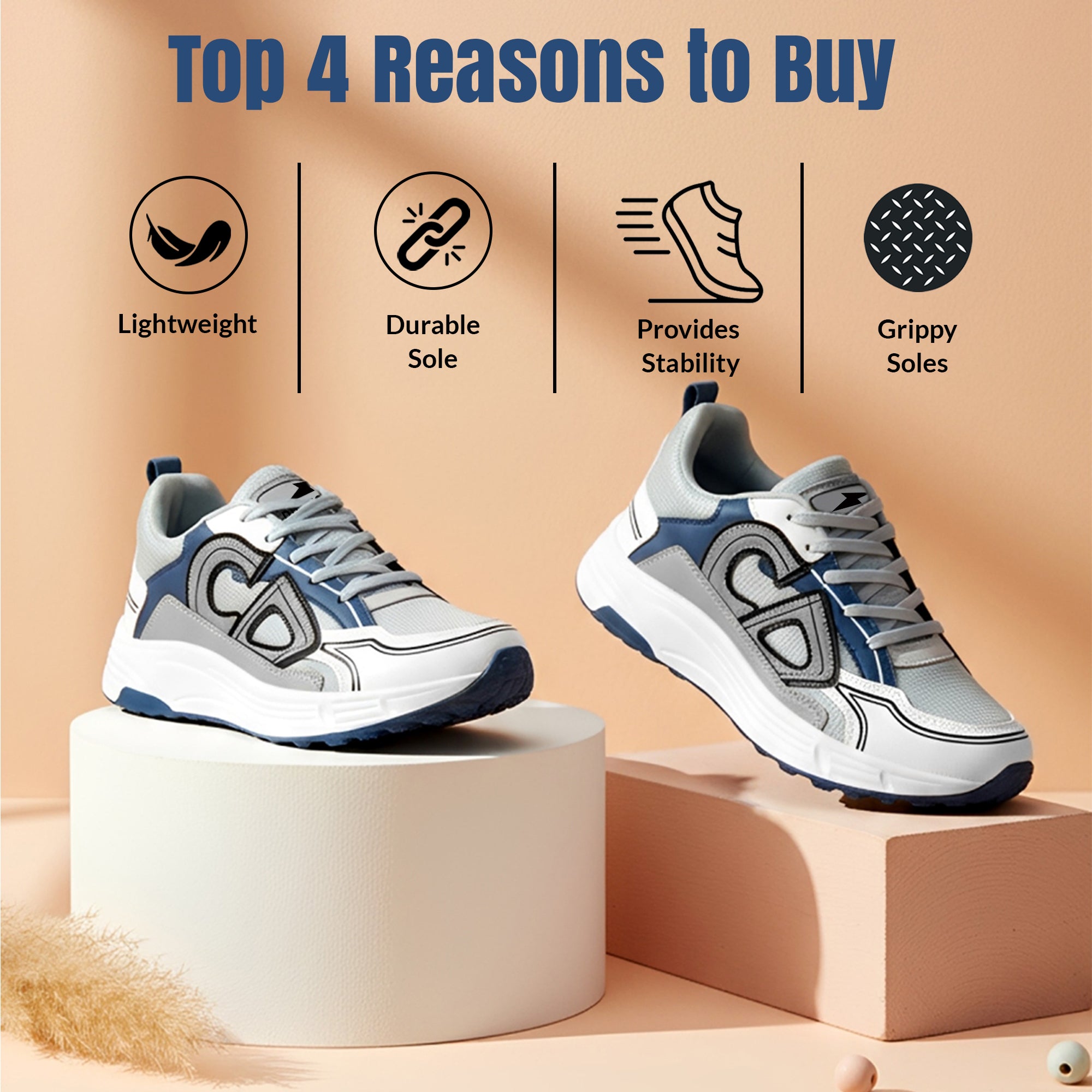 BRUTON EVA 629 Men's Running Shoes | Lightweight Sports Shoes for Running, Walking, Gym & Daily Wear