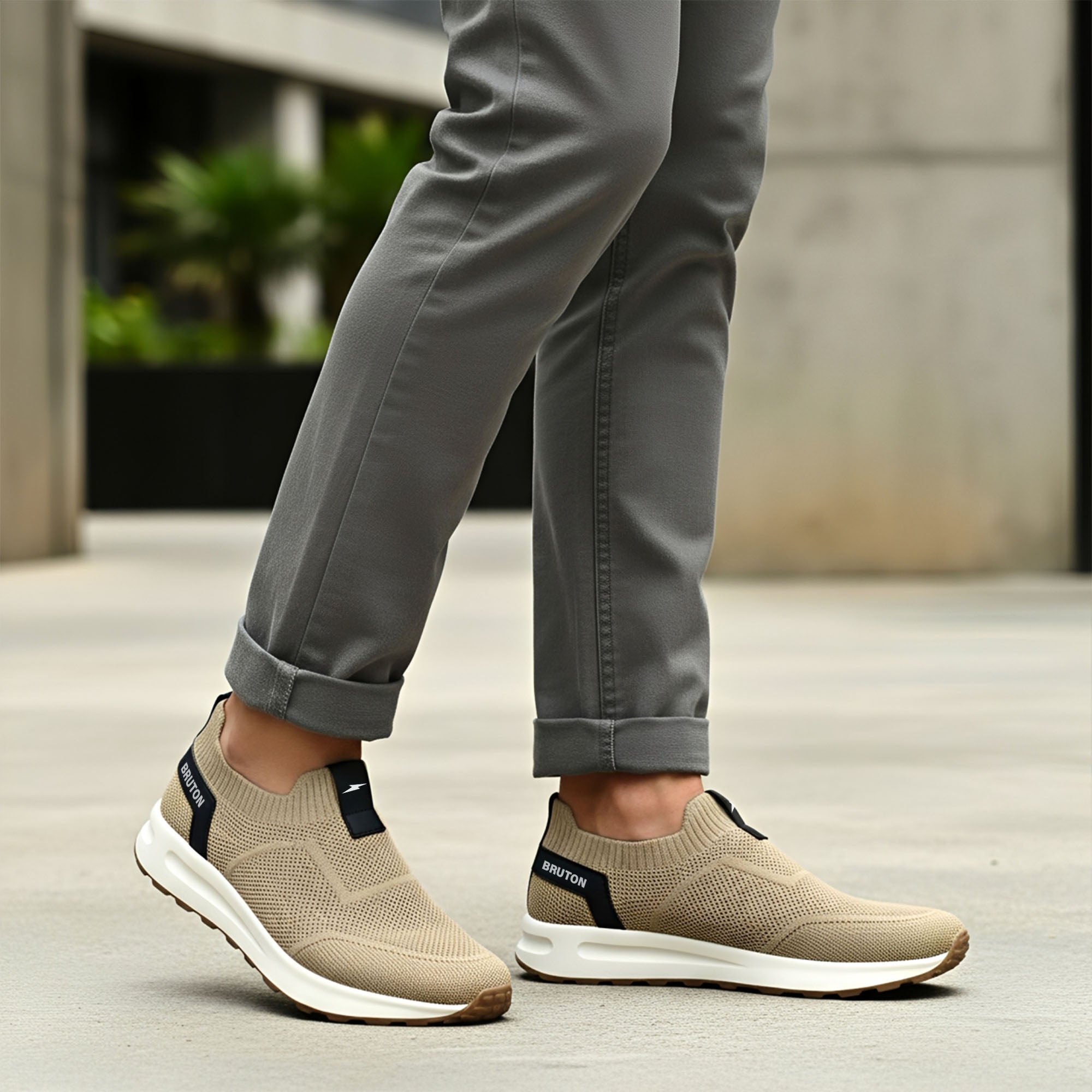 BRUTON EVA613 Men's Slip-On Running Shoes for Walking, Gym & Daily Use