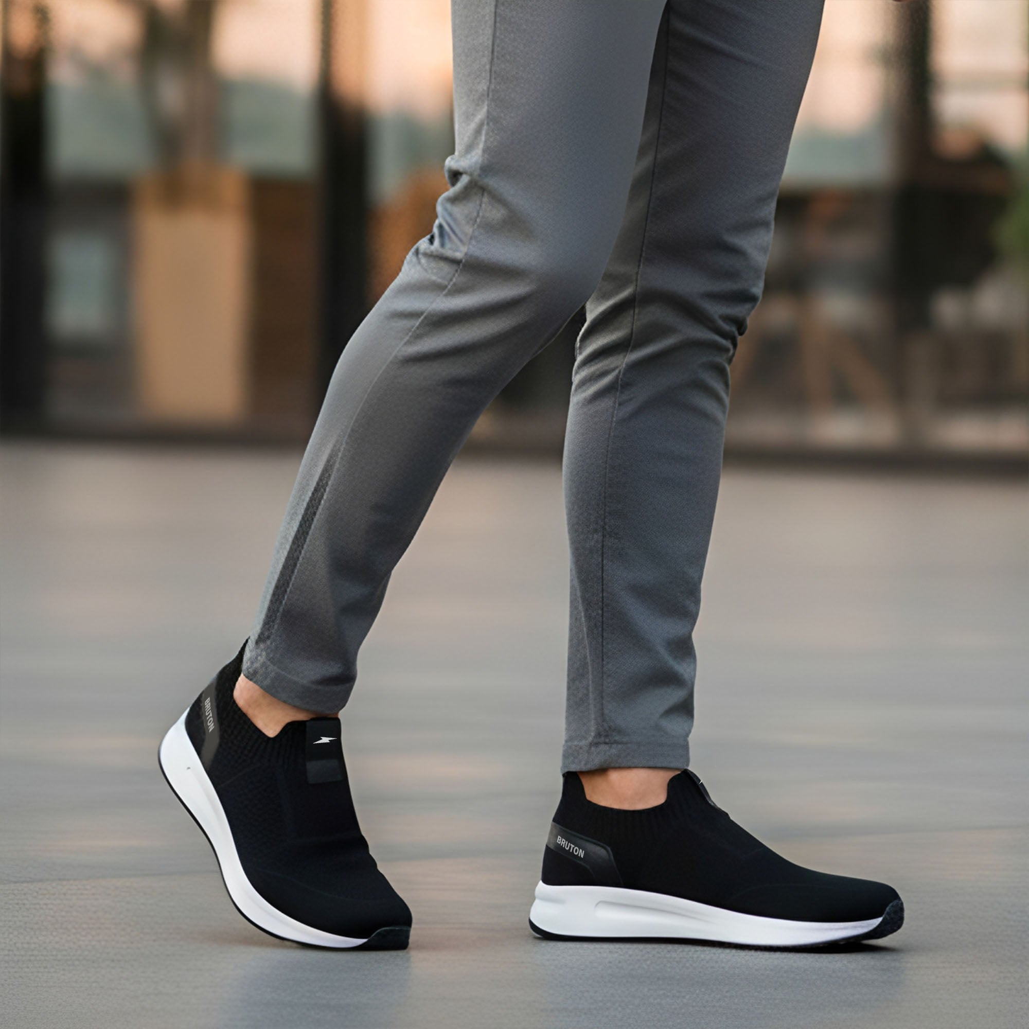 BRUTON EVA612 Men's Slip-On Running Shoes for Walking, Gym & Daily Use